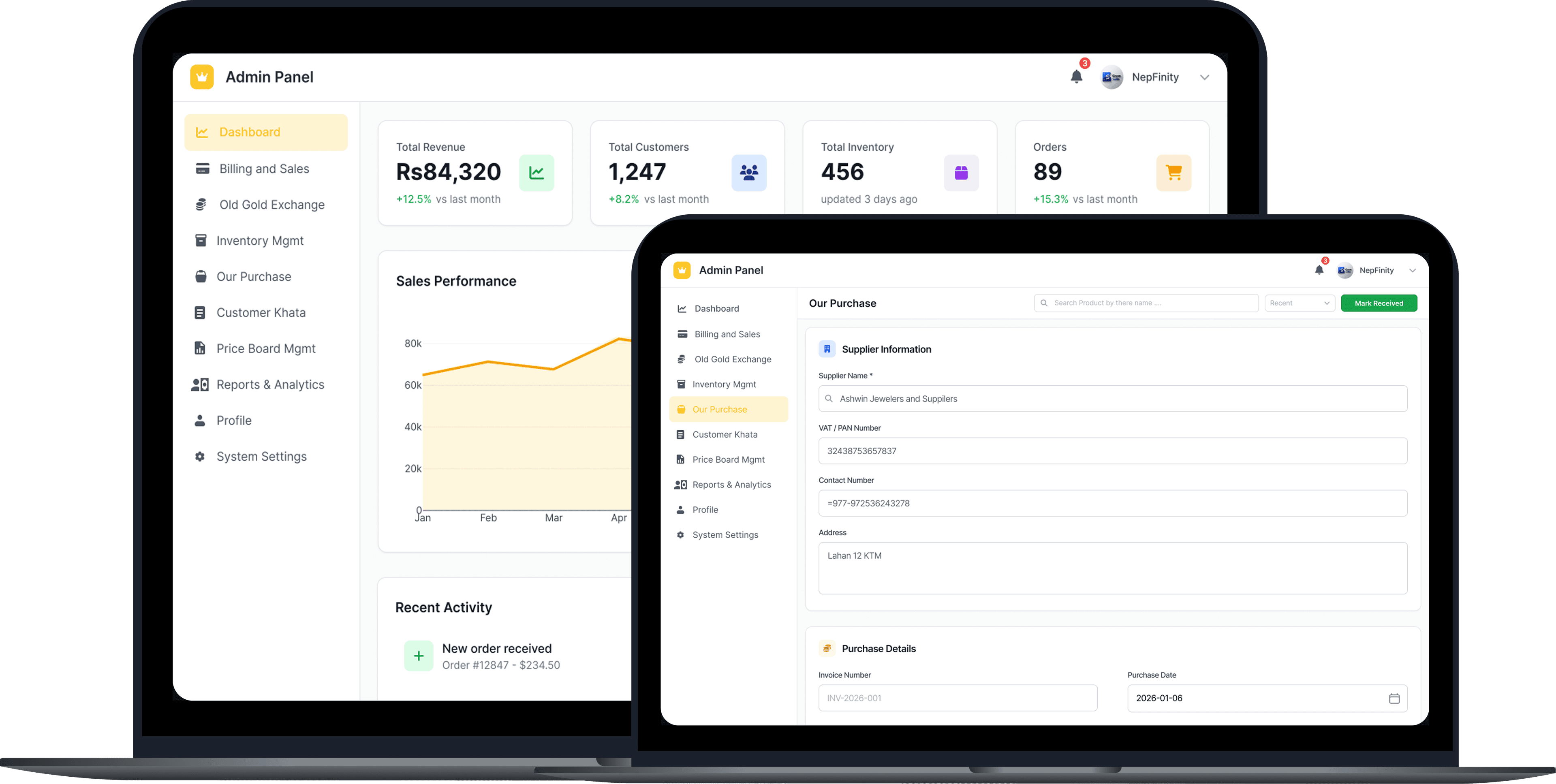 Admin Web Dashboard